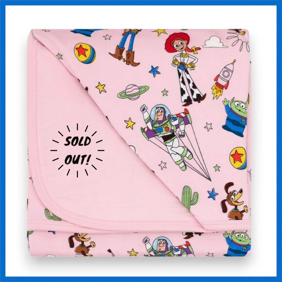Little Sleepies Disney Pixar Toy Story Stars Cloud Blanket Pink Large NIB - Picture 1 of 2